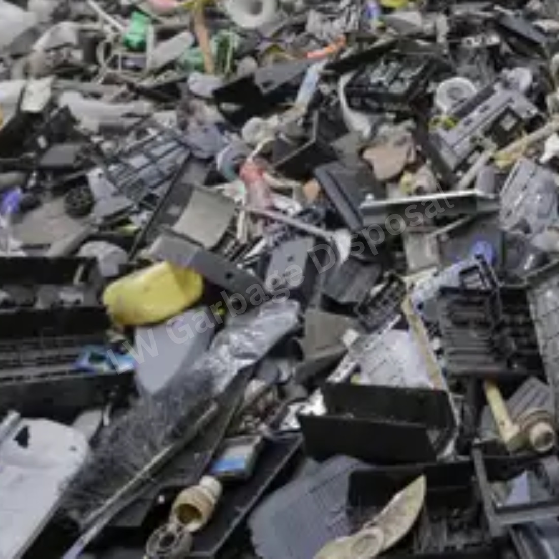 Old computers, TVs and electronics staged for certified e-waste recycling in Orange County, CA