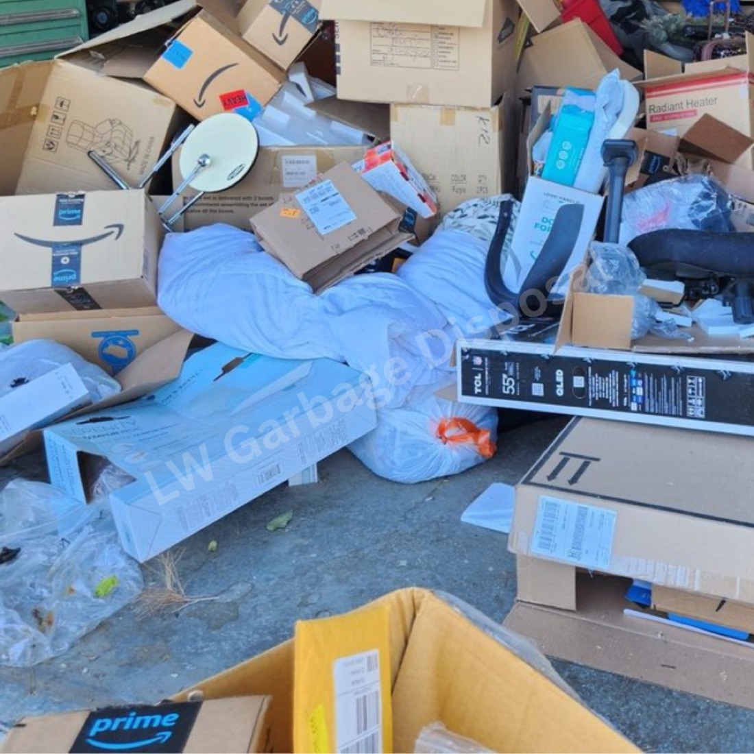 Sorted recyclable materials from an eco-friendly junk removal job in Laguna Woods, CA