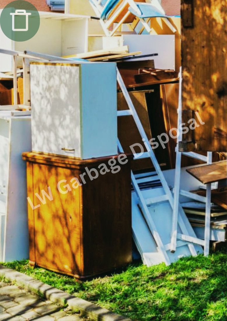 LW Garbage Disposal crew removing old furniture for a customer in Irvine, California